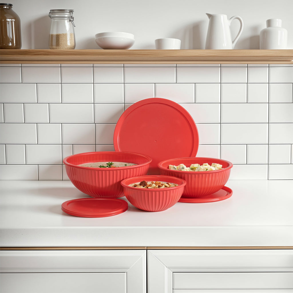 Genicook Rainbowl Three-Piece Glass Mixing Bowl Set