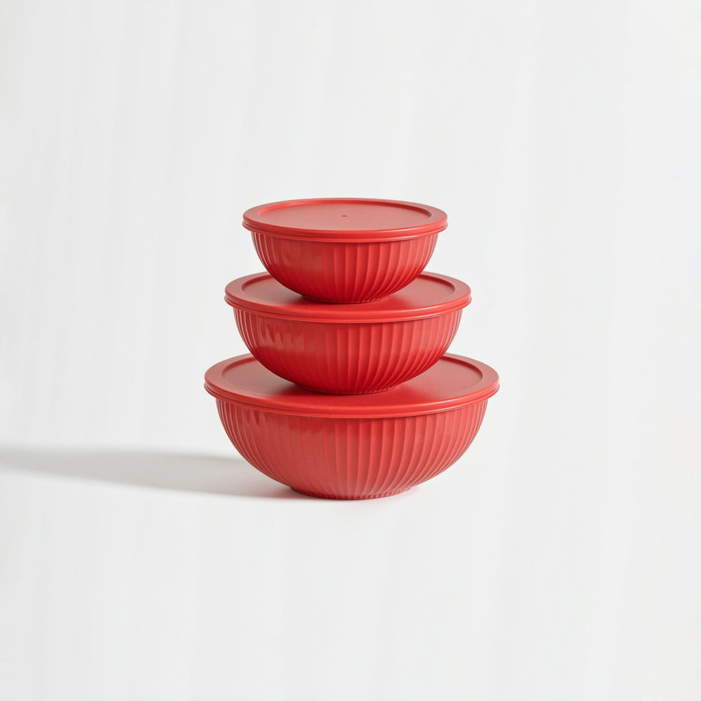 Genicook Rainbowl Three-Piece Glass Mixing Bowl Set