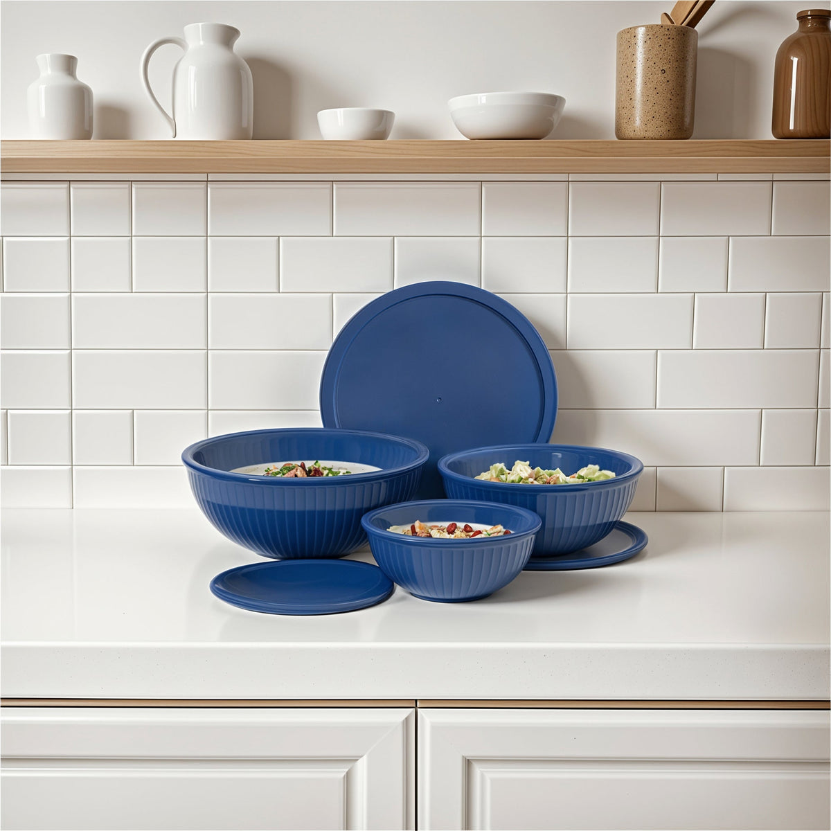 Genicook Rainbowl Three-Piece Glass Mixing Bowl Set