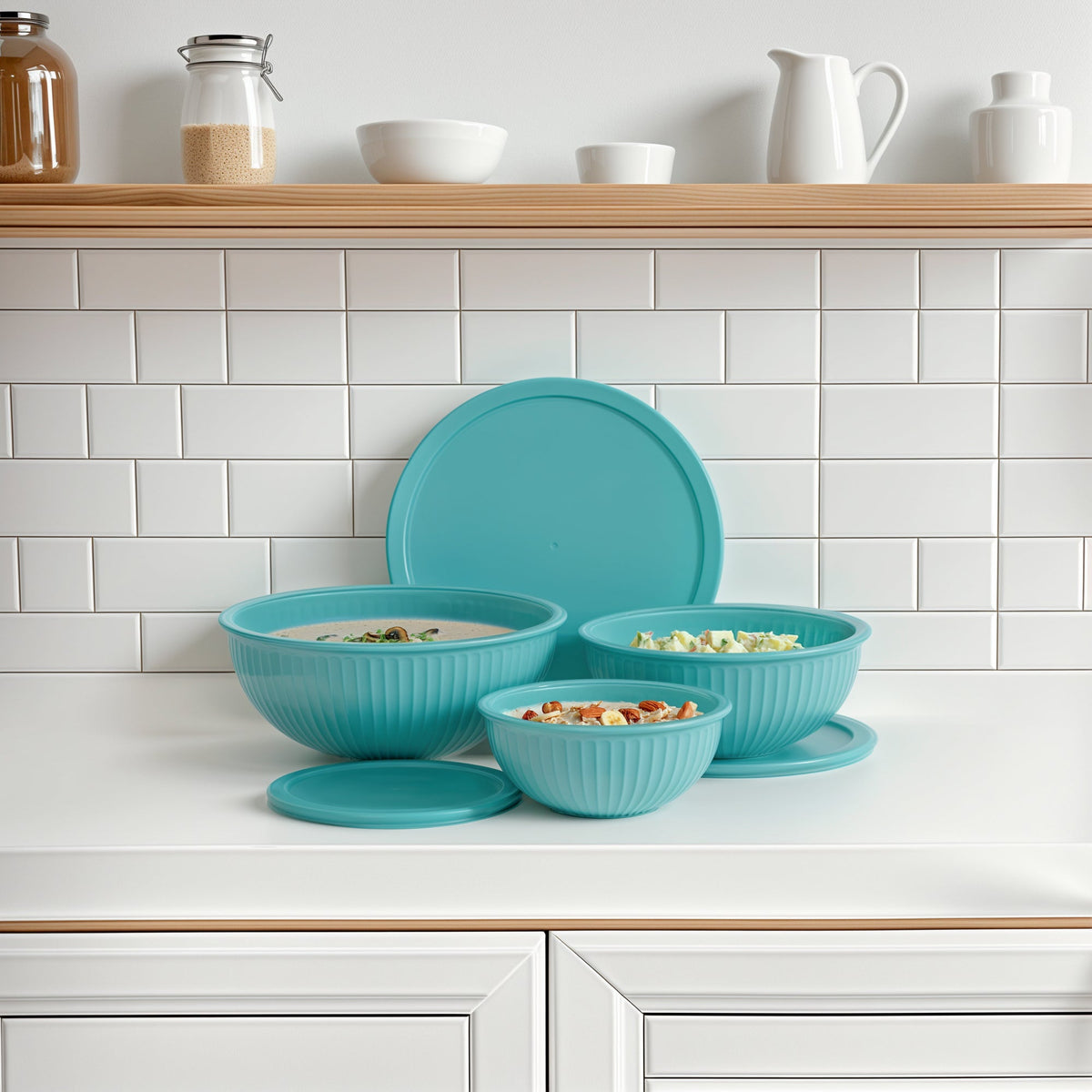 Genicook Rainbowl Three-Piece Glass Mixing Bowl Set
