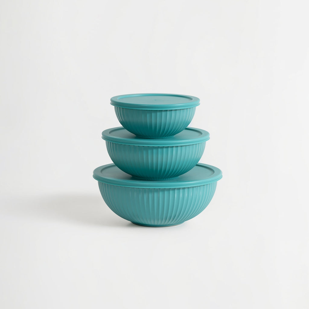 Genicook Rainbowl Three-Piece Glass Mixing Bowl Set