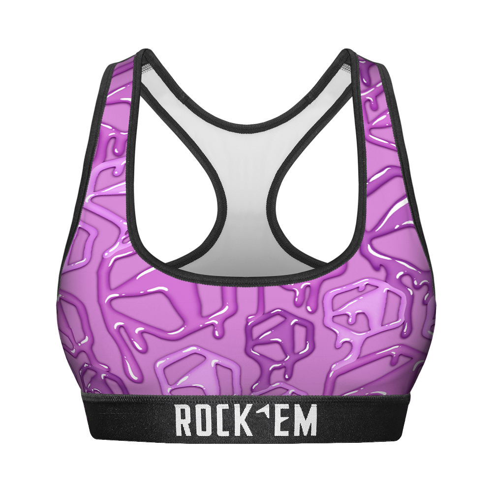 Women's Sports Bra - Hex Drip (Lilac)
