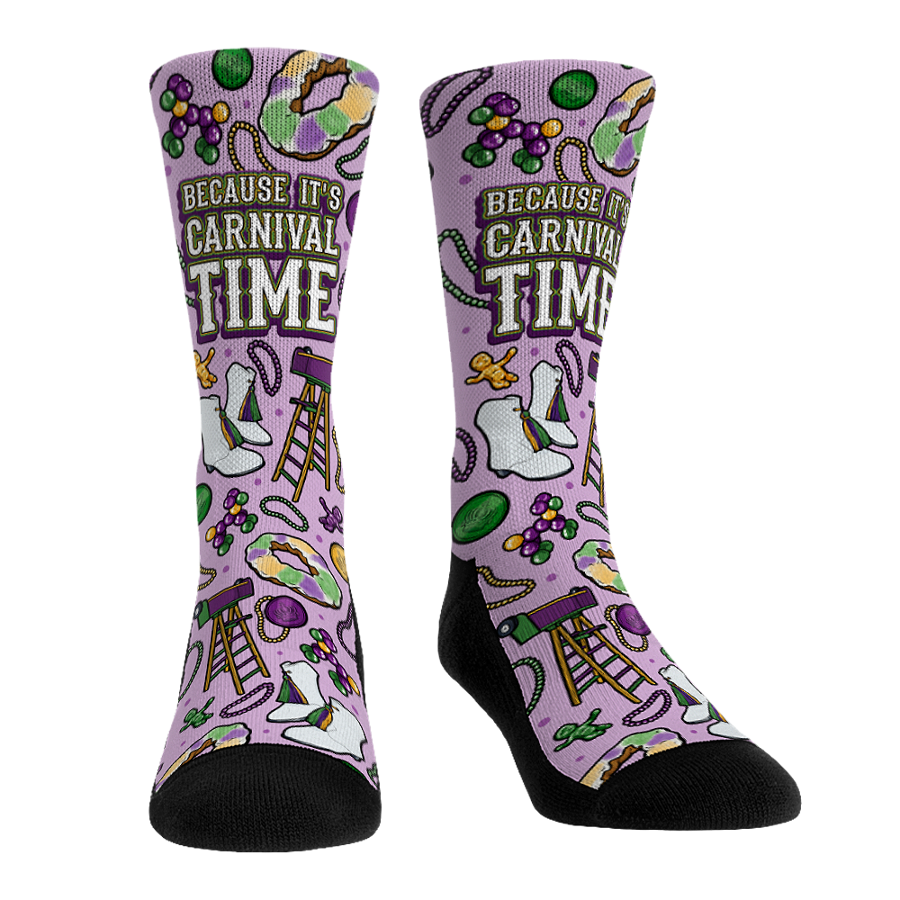 Mardi Gras - Carnival Time Crew Socks
