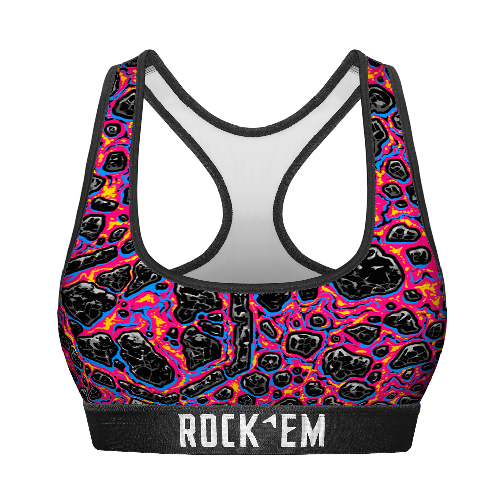 Women's Sports Bra - Neon Lava