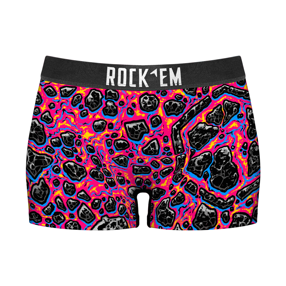 Women's Boy Shorts - Neon Lava