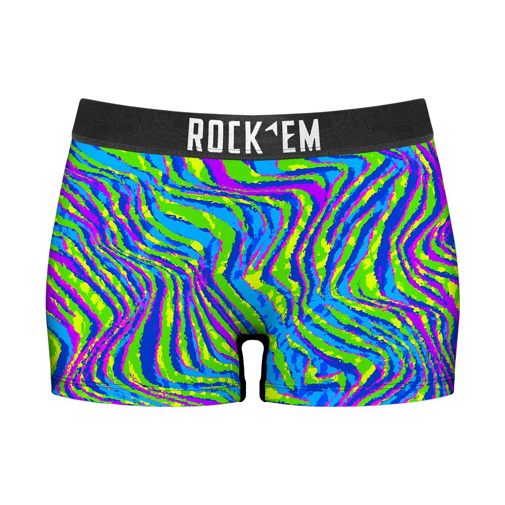 Women's Boy Shorts - Neon Wave
