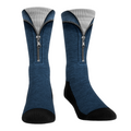 Quarter-Zip Print Crew Socks (Navy)