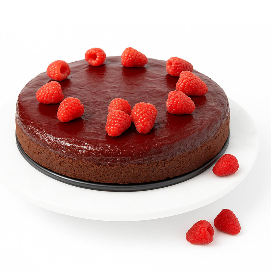 Andy Anand Gluten - Free Raspberry Chocolate Truffle Cake, 9 - Inch, 2.8 lb – Handcrafted, Real Chocolate & California Cream, Birthday Gift Box