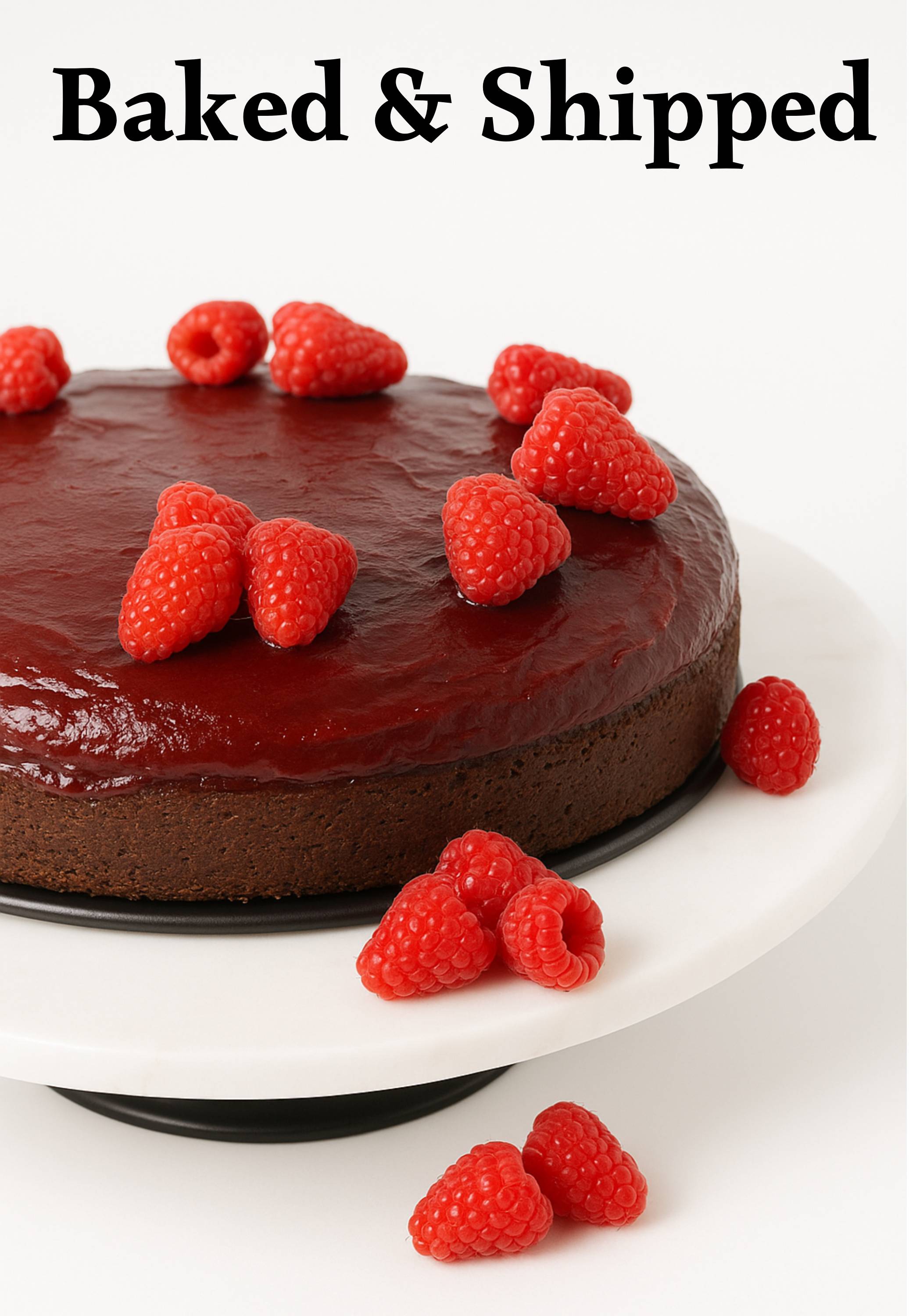 Andy Anand Sugar - Free Raspberry Chocolate Cake, 9 - Inch, 2.8 lb – Real Chocolate Truffles, Monk Fruit Sweetened, Diabetic - Friendly Gift Box
