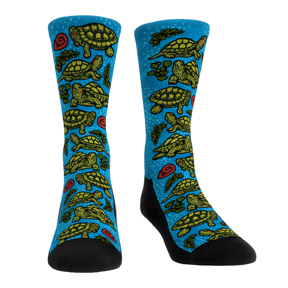 Red-Eared Slider Turtles All-Over Crew Socks