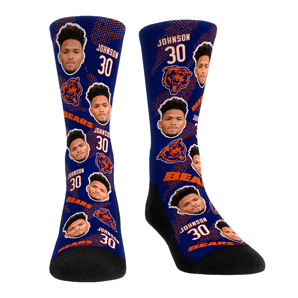 Roschon Johnson - Chicago Bears - Football Guy Crew Socks