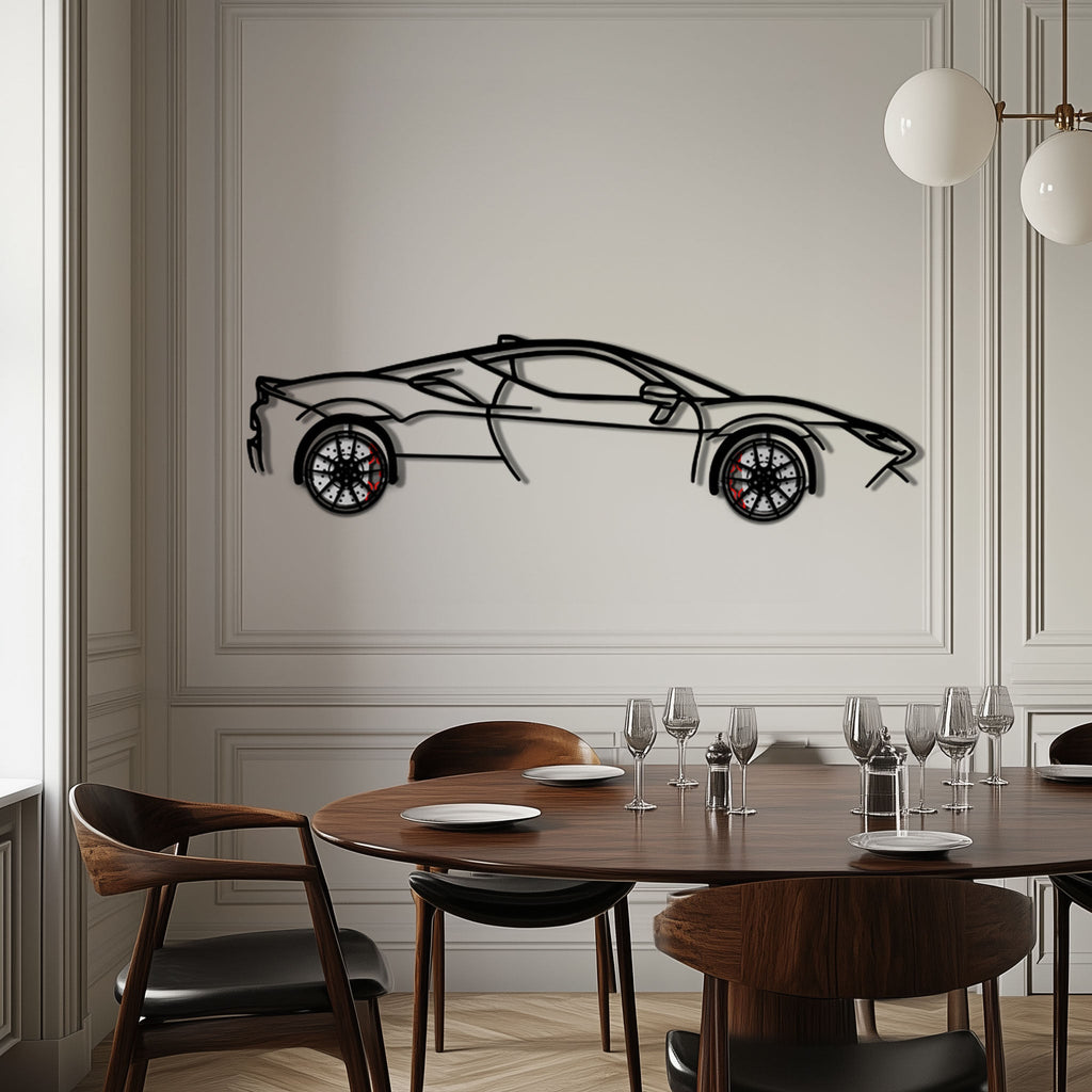 WONDERWALL 'L’Atelier Fun Collection' Ferrari SF90 Stradale Metal Car Wall Art with Rotating Wheels - Hybrid Hypercar Silhouette - Interactive Automotive Wall Decor - KAFMEKA135