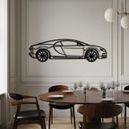 WONDERWALL 'L’Atelier Fun Collection' Bugatti Chiron Metal Car Wall Art with Rotating Wheels - Ultimate Hypercar Silhouette Decor - Interactive Automotive Wall Art - KAFMEKA116
