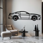 WONDERWALL 'L’Atelier Fun Collection' 2013 Ford Mustang GT Metal Car Wall Art with Rotating Wheels - S197 Modern Muscle Silhouette - Interactive Automotive Wall Decor- KAFMEKA141