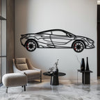 WONDERWALL 'L’Atelier Fun Collection' McLaren 720S Metal Car Wall Art with Rotating Wheels - British Supercar Silhouette - Interactive Automotive Wall Decor - KAFMEKA149