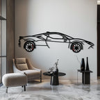 WONDERWALL 'L’Atelier Fun Collection' Ferrari SF90 Stradale Metal Car Wall Art with Rotating Wheels - Hybrid Hypercar Silhouette - Interactive Automotive Wall Decor - KAFMEKA135