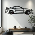 WONDERWALL 'L’Atelier Fun Collection' Ford Mustang Shelby GT500 Metal Car Wall Art with Rotating Wheels - Modern Muscle Silhouette Decor - Interactive Automotive Wall Art - KAFMEKA140