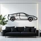 WONDERWALL 'L’Atelier Fun Collection' Ferrari F430 Scuderia Metal Car Wall Art with Rotating Wheels - Track-Focused V8 Silhouette - Interactive Automotive Wall Art - KAFMEKA133