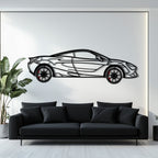 WONDERWALL 'L’Atelier Fun Collection' McLaren 720S Metal Car Wall Art with Rotating Wheels - British Supercar Silhouette - Interactive Automotive Wall Decor - KAFMEKA149