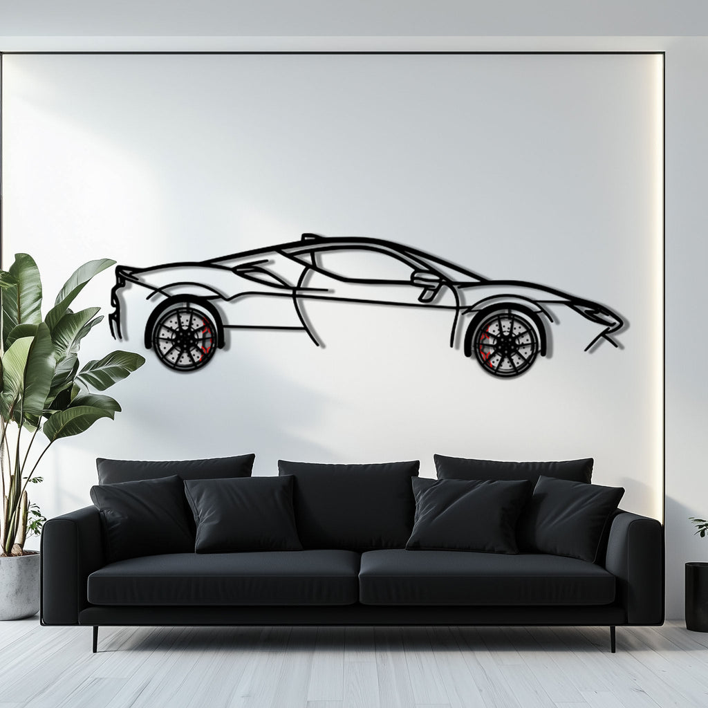 WONDERWALL 'L’Atelier Fun Collection' Ferrari SF90 Stradale Metal Car Wall Art with Rotating Wheels - Hybrid Hypercar Silhouette - Interactive Automotive Wall Decor - KAFMEKA135