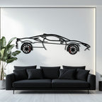 WONDERWALL 'L’Atelier Fun Collection' Ferrari SF90 Stradale Metal Car Wall Art with Rotating Wheels - Hybrid Hypercar Silhouette - Interactive Automotive Wall Decor - KAFMEKA135