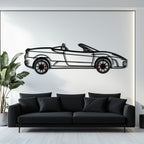 WONDERWALL 'L’Atelier Fun Collection' Ferrari F430 Spider Metal Car Wall Art with Rotating Wheels - Italian Convertible Supercar Silhouette - Interactive Automotive Wall Decor - KAFMEKA134