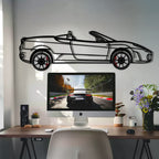 WONDERWALL 'L’Atelier Fun Collection' Ferrari F430 Spider Metal Car Wall Art with Rotating Wheels - Italian Convertible Supercar Silhouette - Interactive Automotive Wall Decor - KAFMEKA134