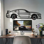 WONDERWALL 'L’Atelier Fun Collection' Ford Mustang Shelby GT500 Metal Car Wall Art with Rotating Wheels - Modern Muscle Silhouette Decor - Interactive Automotive Wall Art - KAFMEKA140