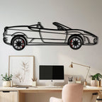 WONDERWALL 'L’Atelier Fun Collection' Ferrari F430 Spider Metal Car Wall Art with Rotating Wheels - Italian Convertible Supercar Silhouette - Interactive Automotive Wall Decor - KAFMEKA134