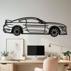 WONDERWALL 'L’Atelier Fun Collection' Ford Mustang Shelby GT500 Metal Car Wall Art with Rotating Wheels - Modern Muscle Silhouette Decor - Interactive Automotive Wall Art - KAFMEKA140