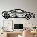 WONDERWALL 'L’Atelier Fun Collection' McLaren 720S Metal Car Wall Art with Rotating Wheels - British Supercar Silhouette - Interactive Automotive Wall Decor - KAFMEKA149