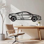 WONDERWALL 'L’Atelier Fun Collection' McLaren 720S Metal Car Wall Art with Rotating Wheels - British Supercar Silhouette - Interactive Automotive Wall Decor - KAFMEKA149