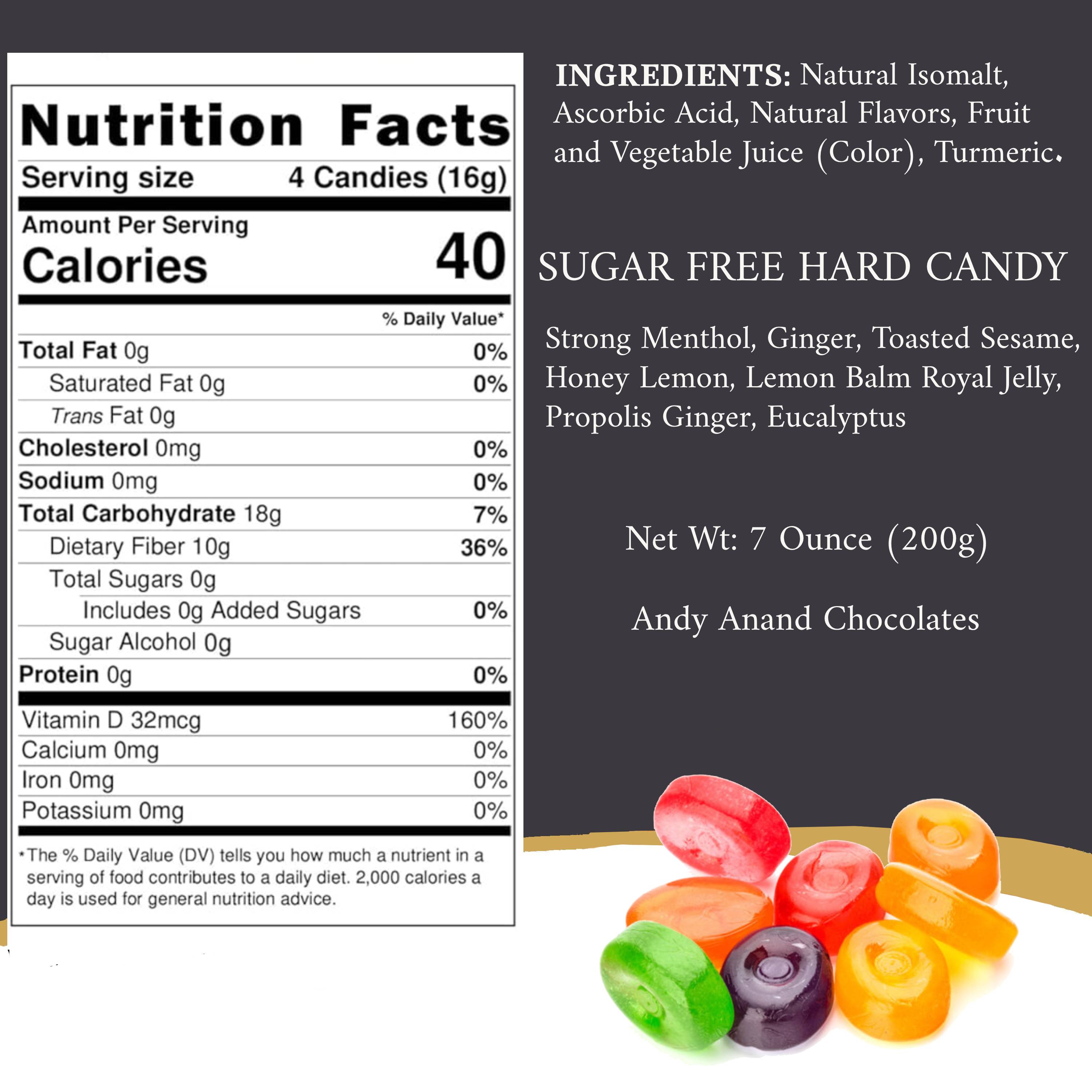 Andy Anand Sugar - Free Herbal Hard Candy Mega Pack, 8 Flavors, 80 ct, 7 oz – Keto, Vegan & Diabetic - Friendly Gourmet Wellness Snack Gift