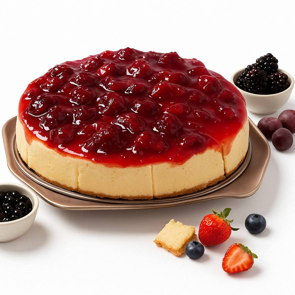 Andy Anand Sugar - Free Strawberry Cheesecake, 9 - Inch, 2.6 lb – Diabetic - Friendly, California Cream Cheese, No Preservatives, Birthday Gift