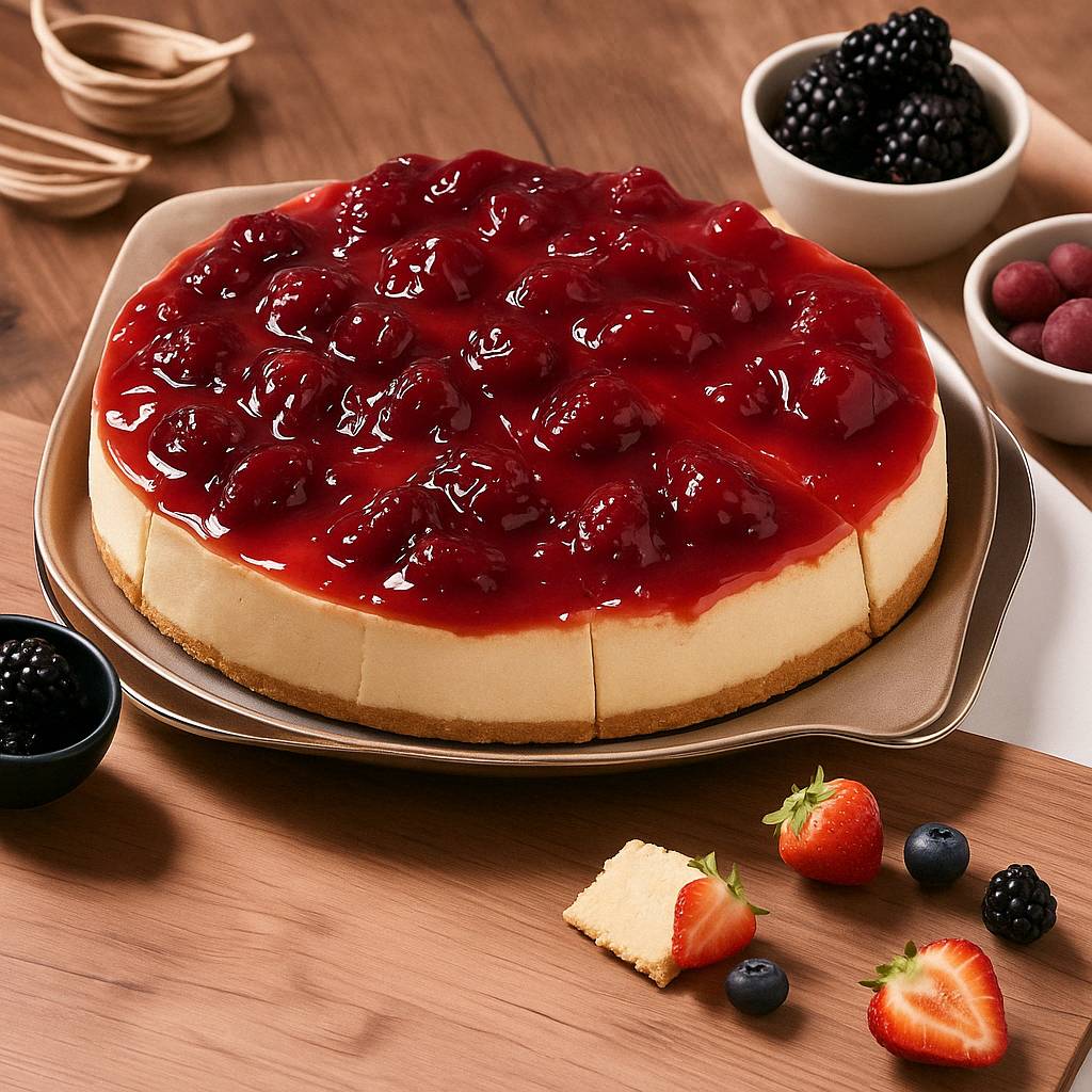 Andy Anand Sugar - Free Strawberry Cheesecake, 9 - Inch, 2.6 lb – Diabetic - Friendly, California Cream Cheese, No Preservatives, Birthday Gift