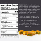 Andy Anand Sugar - Free Turkish Baklava, 26 pc, 8.8 oz – Pistachio, Walnut & Hazelnut, Flaky Phyllo, Diabetic - Friendly Birthday Gift Box