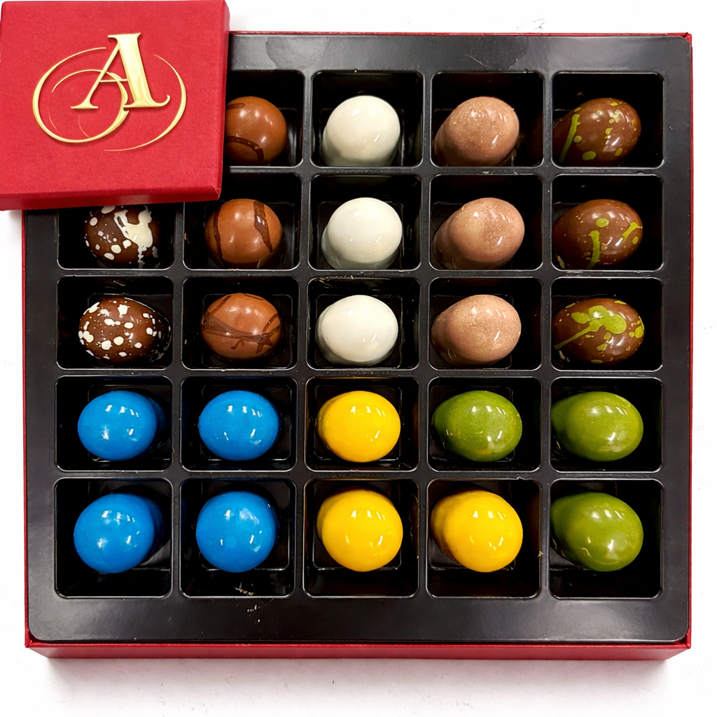 Andy Anand Sugar - Free Monet Chocolate Truffles & Pralines, 25 pc – 60% Cacao, Keto & Diabetic - Friendly, Luxury Birthday & Holiday Gift Box