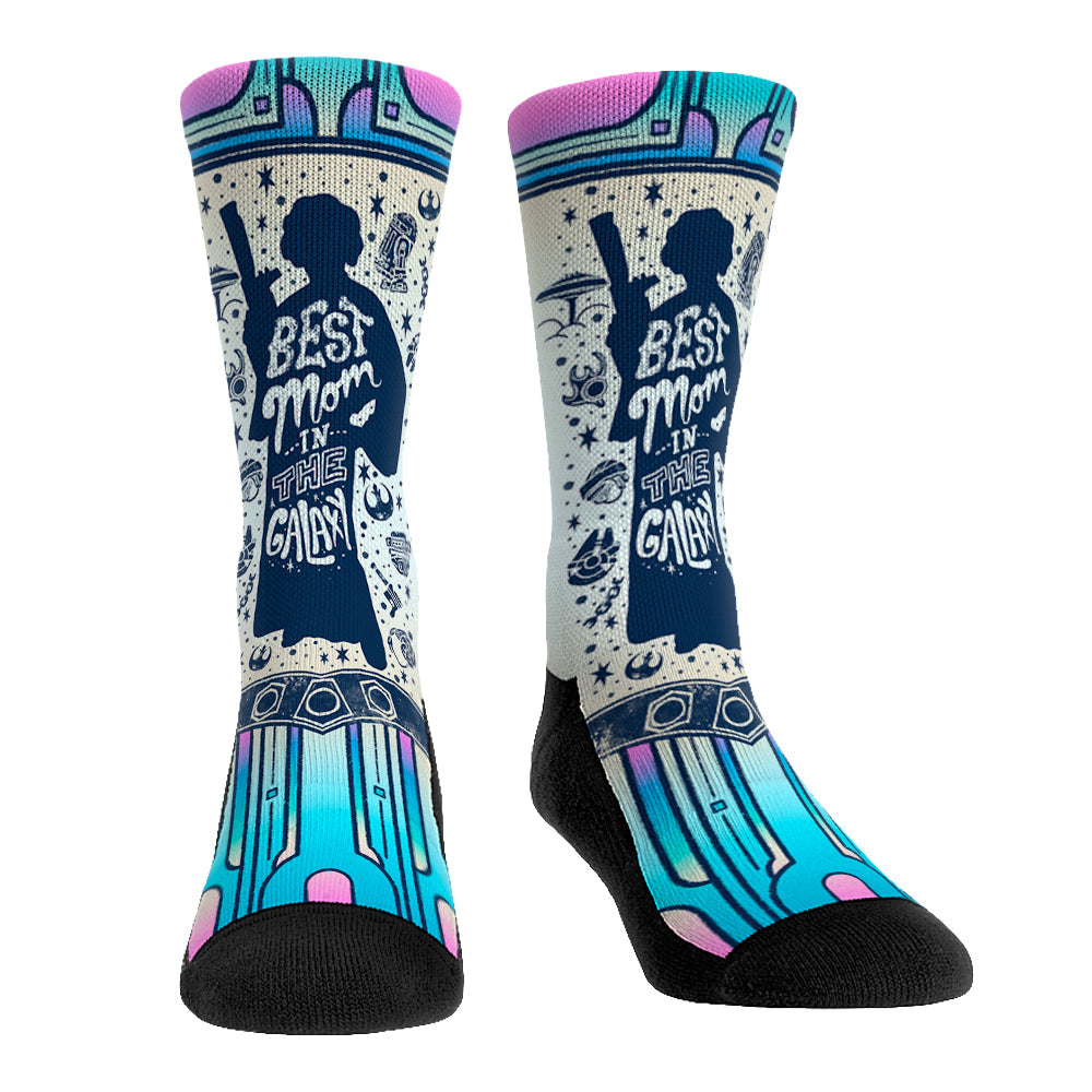 Star Wars Princess Leia - Best Mom In The Galaxy Crew Socks