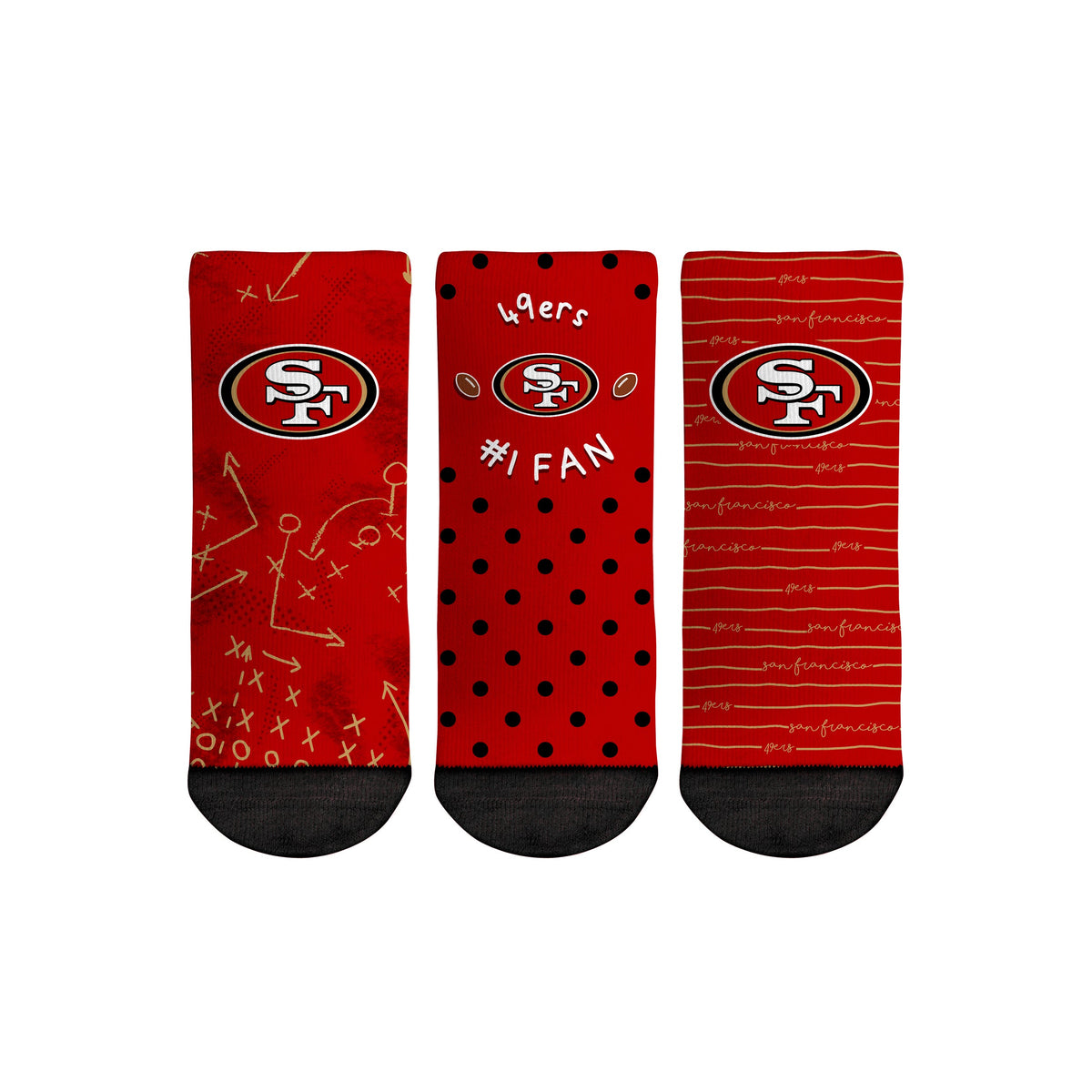 San Francisco 49ers - Number 1 Fan 3-Pack (Toddler) Socks