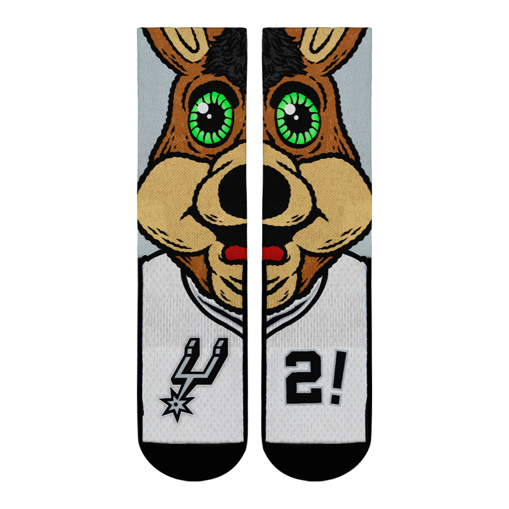 San Antonio Spurs - Split Face Mascot Crew Socks
