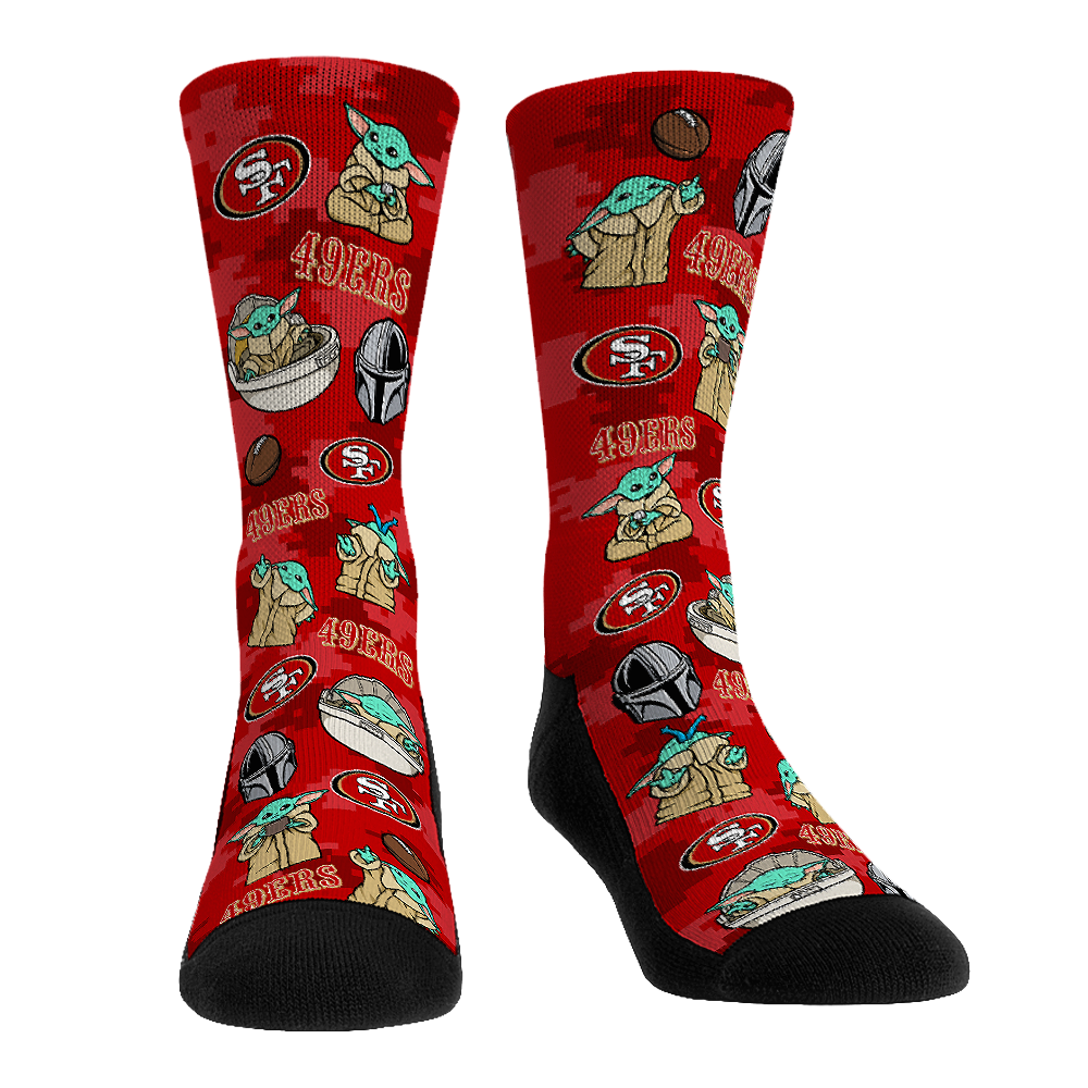 San Francisco 49ers - Star Wars - Grogu All-Over Crew Socks