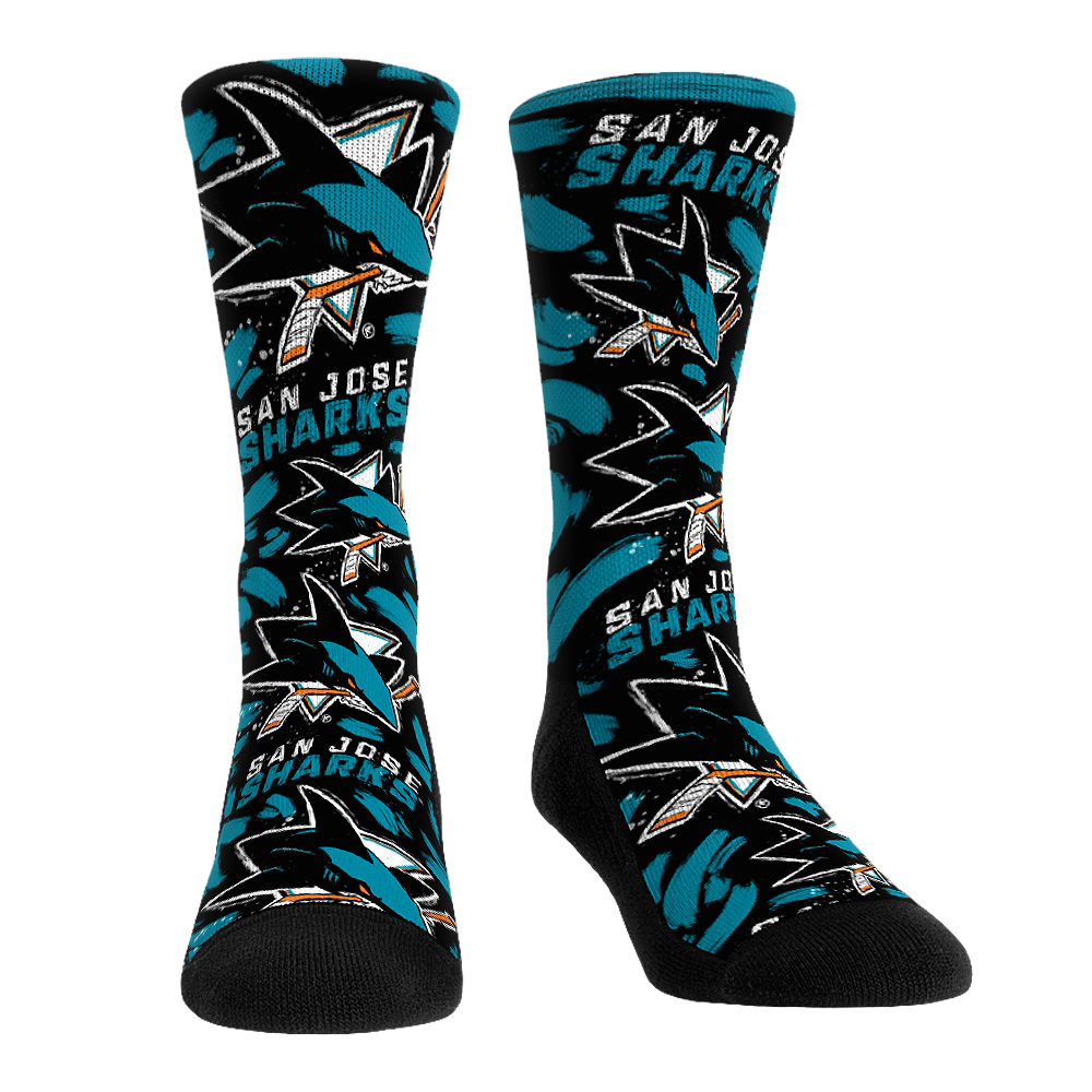 San Jose Sharks - Logo Paint Crew Socks