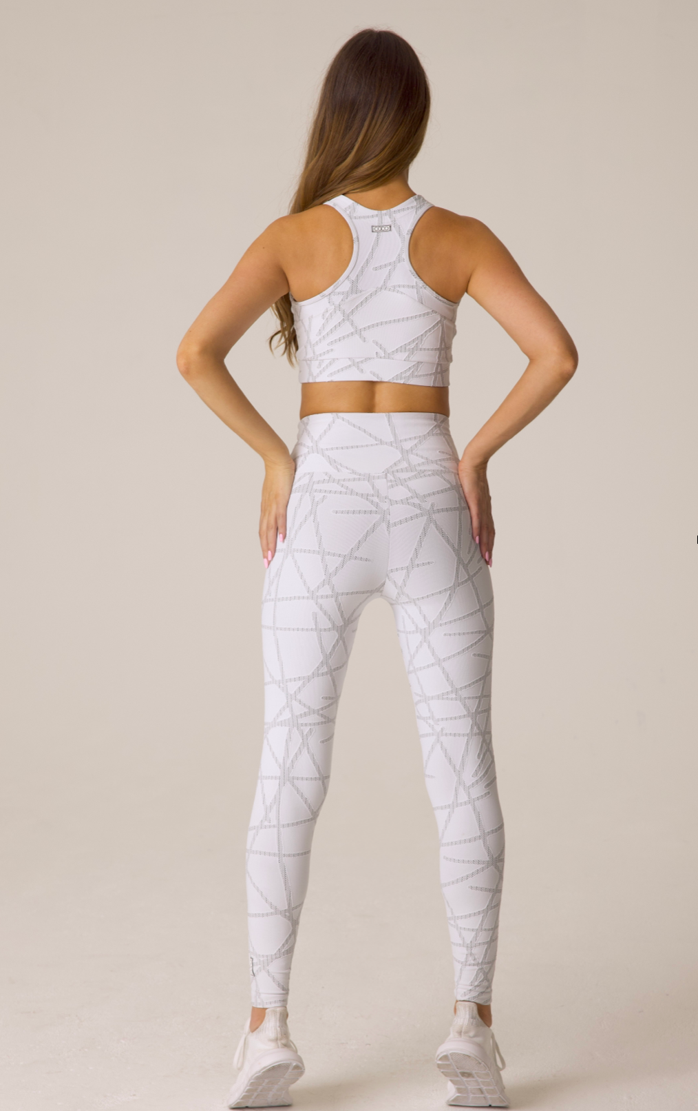 Olivia Legging | White w/ Grey