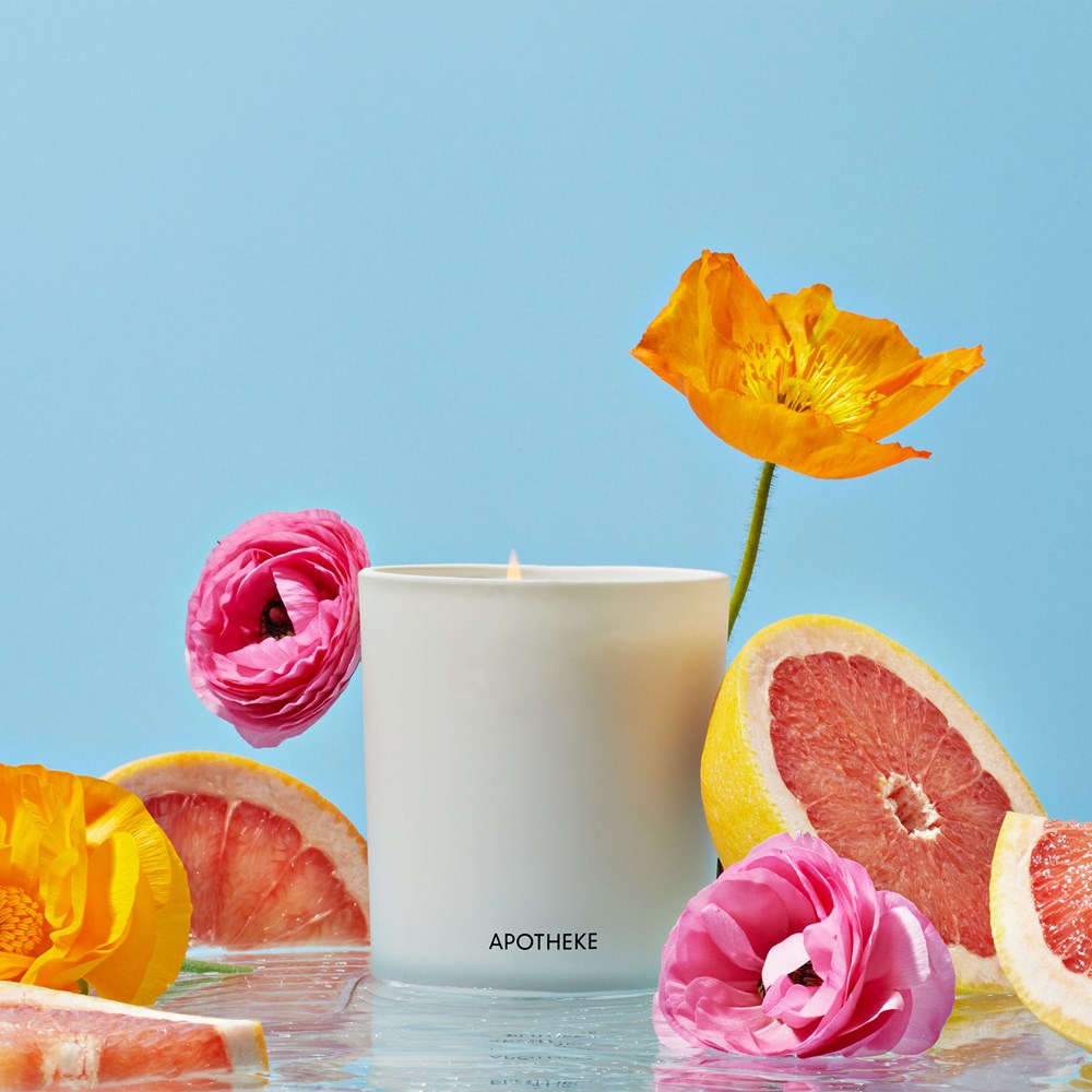 APOTHEKE Sea Salt Grapefruit candle in a lifestyle setting