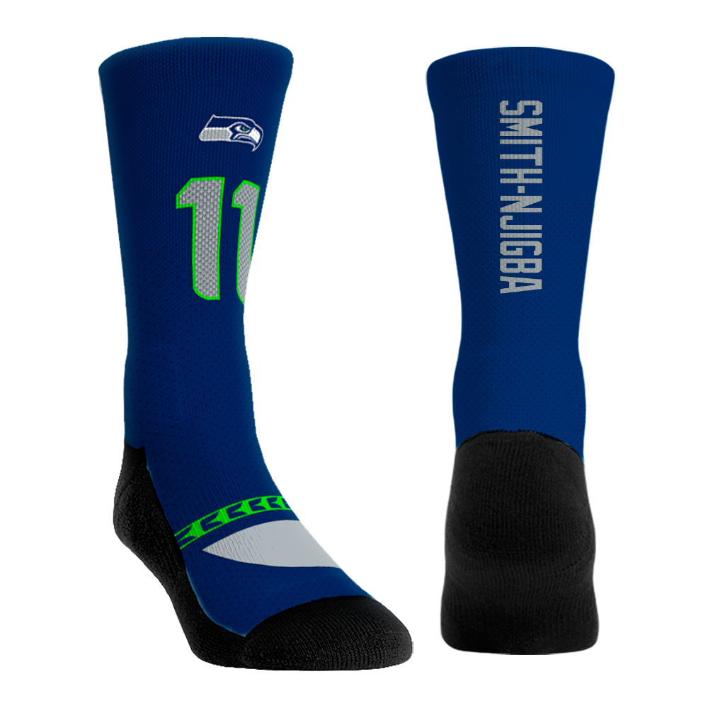 Jaxon Smith-Njigba - Seattle Seahawks - Jersey (Navy) Crew Socks