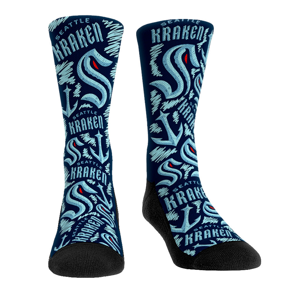 Seattle Kraken - Logo Sketch Crew Socks