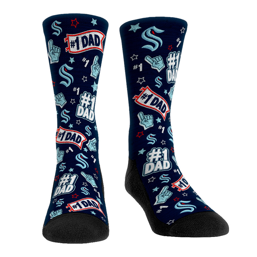Seattle Kraken - #1 Dad Crew Socks