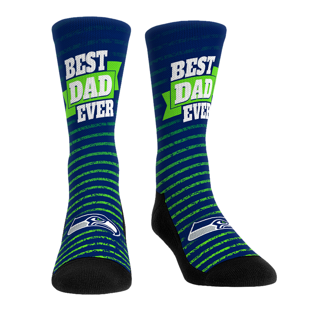 Seattle Seahawks - Best Dad Ever Crew Socks