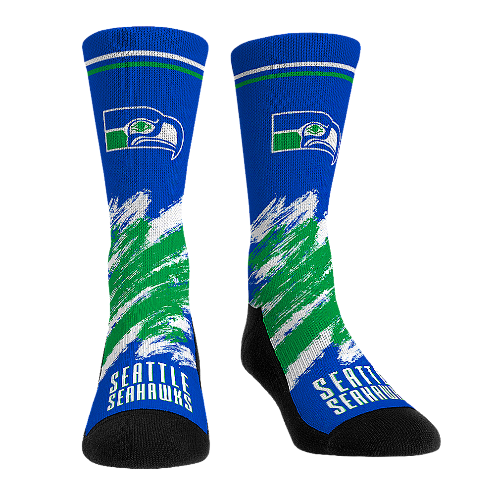 Seattle Seahawks - Throwback Paint Crew Socks