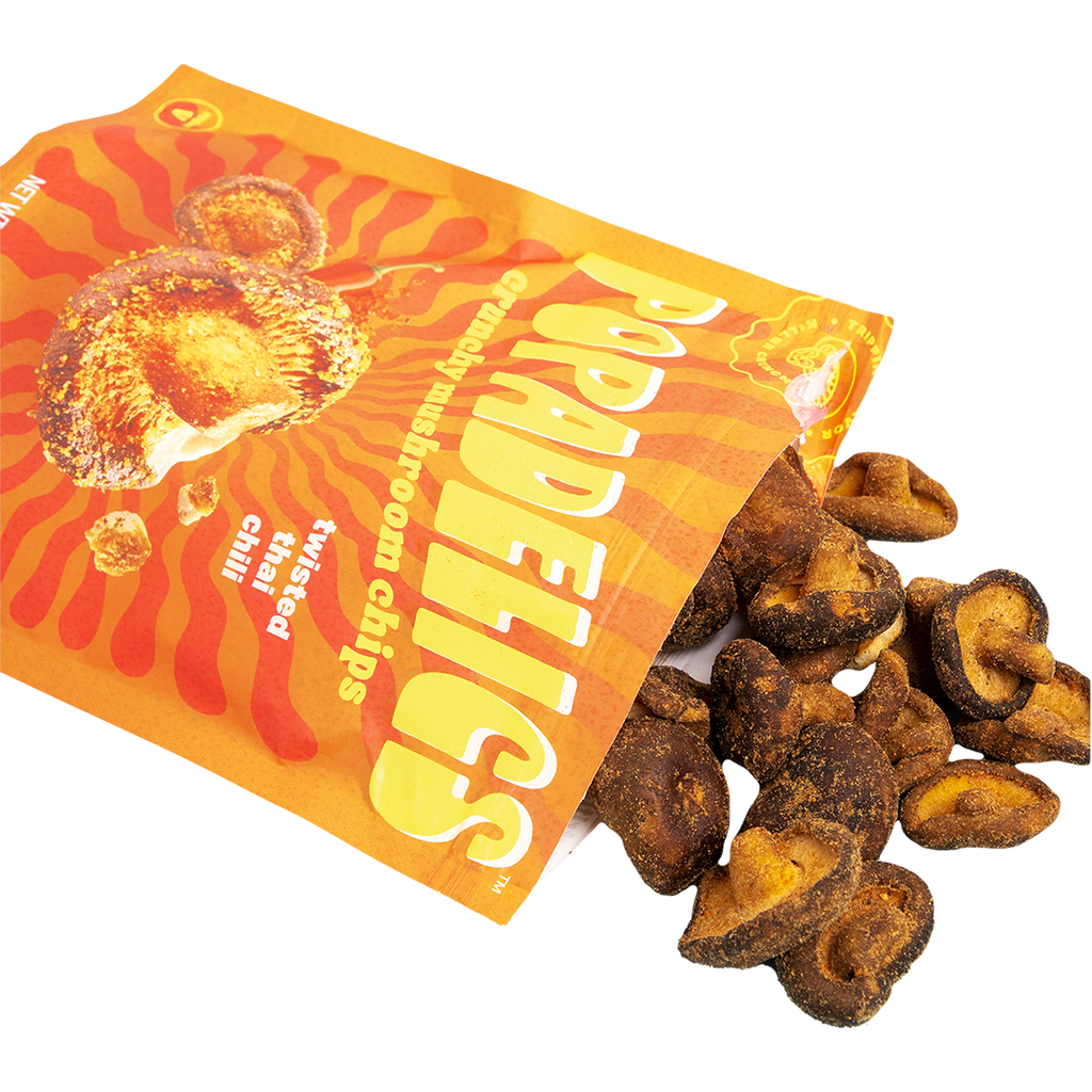 Popadelics Crunchy Mushroom Chips — Variety Pack | All 3 Flavors | 6 - Pack